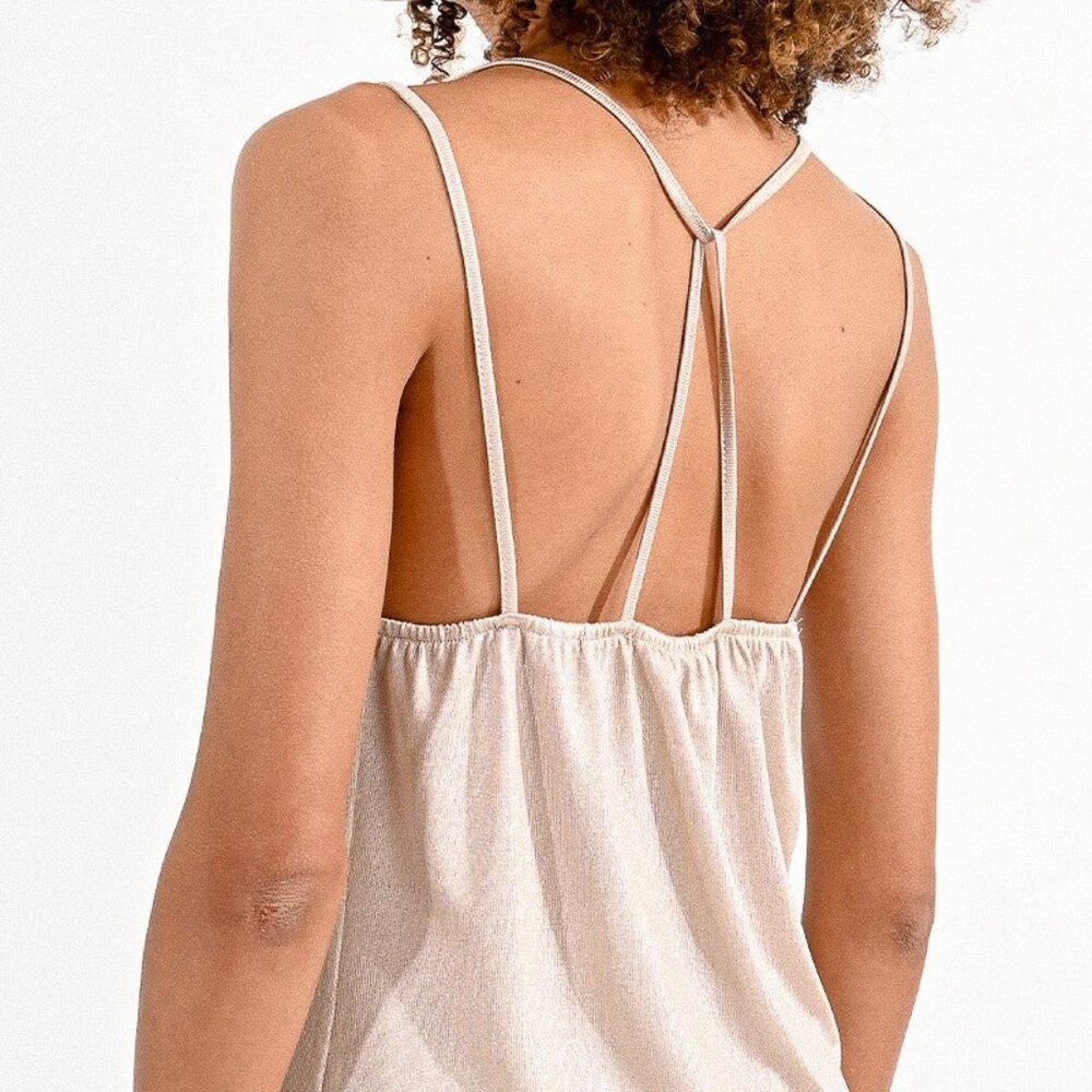 Molly Bracken Beige Soft Knitted Camisole Medium NWT